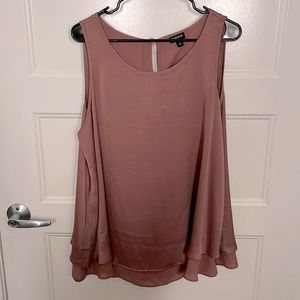 Mauve silk tank top blouse